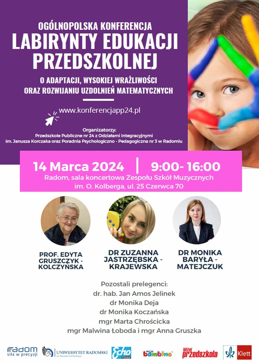 Konferencja na temat wychowania przedszkolnego "Labirynty edukacji przedszkolnej" odbędzie się 14 marca w Radomiu