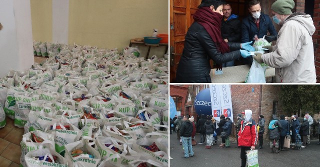 W tym roku ze względu na pandemię nie było tradycyjnej wigilii dla osób samotnych, ubogich i bezdomnych organizowanej przez Dom Kultury Słowianin. Zamiast tego 400 osób otrzymało paczki żywnościowe. Zobacz na zdjęciach, jak wyglądało przekazanie darów!