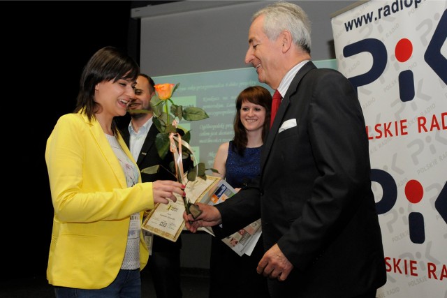 Studencki Nobel organizowany przez Niezależne Zrzeszenie Studentów. na zdjęciu Joanna Rak i Wiesław Olszewski w roku 2014