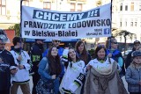 Mieszkańcy Bielska-Białej chcą prawdziwego lodowiska. Dlatego w Bielsku-Białej odbyła się manifestacja. Zobaczcie zdjęcia