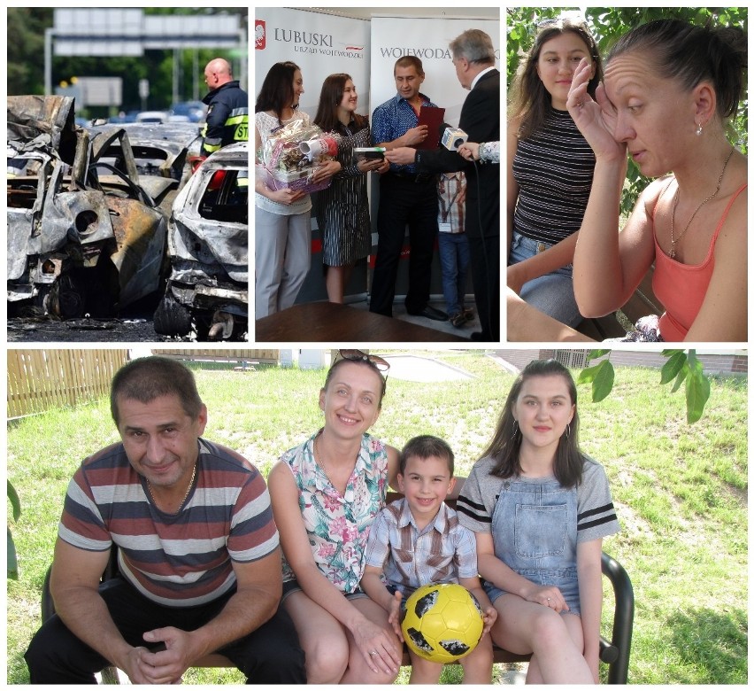 U góry: skutki karambolu pod Szczecinem, gdzie Sirovatskyi...