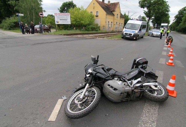 Kraszewskiego: Upadek motocyklisty