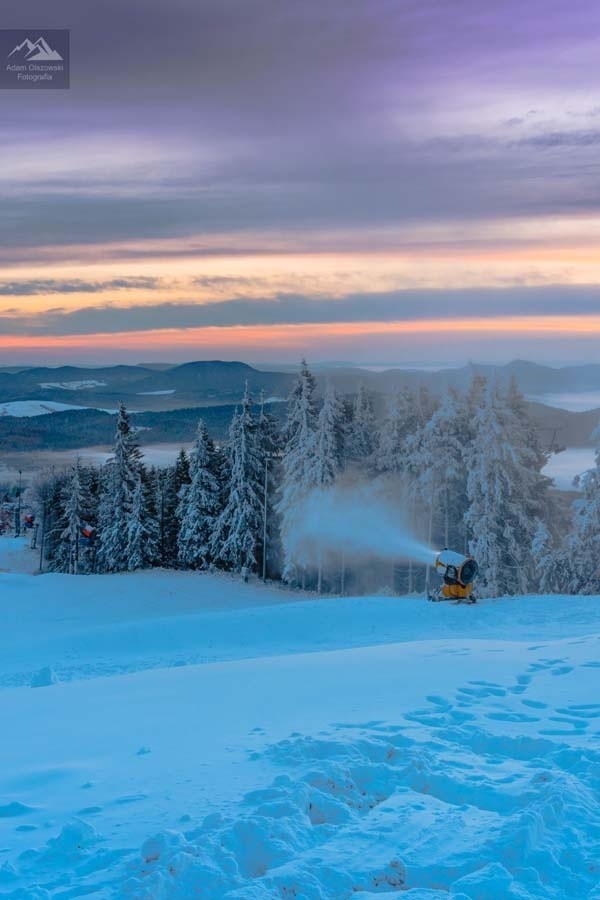 Piękne, zimowe krajobrazy z Jaworzyny Krynickiej. Tam to...