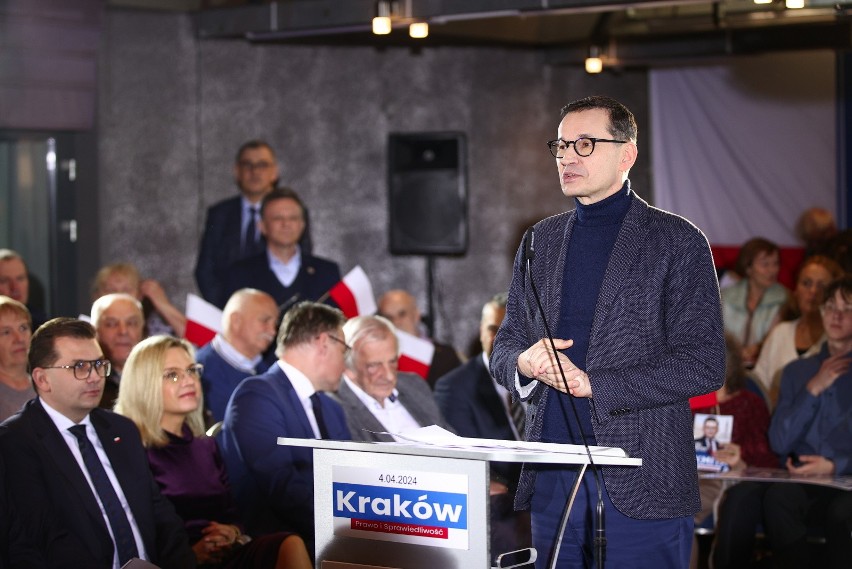 Kraków. Mateusz Morawiecki podsumował kampanię PiS i poparł Łukasza Kmitę w walce o fotel prezydenta Krakowa