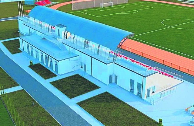 Na stadionie będzie budowana kryta trybuna z zapleczem sportowo - biurowym oraz sztuczne boisko treningowe.