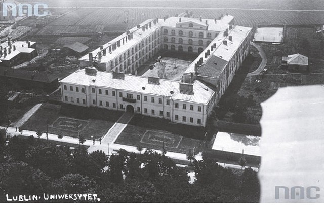 Gmach Główny KULLata 1929-1939 r., Lublin, Katolicki Uniwersytet Lubelski - widok z lotu ptaka. Zgoda reg. NAC 1-N-3168