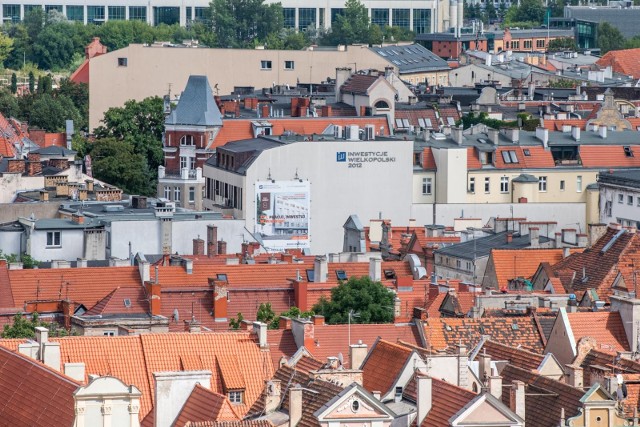 Widok na panoramę Poznania z zamku Przemysła (Stary Rynek)