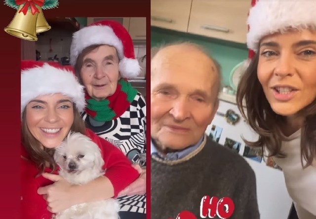Edyta Herbuś nagrała świąteczny filmik z babcią Tosią i dziadkiem Tadeuszem.