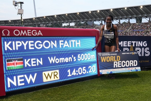 Kenijka Faith Kipyegon ustanowiła rekord świata w biegu na dystansie 5000 metrów - 14:05.20