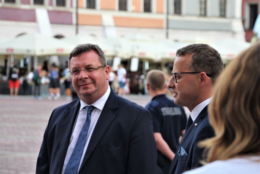 Konferencja prasowa polityków "Solidarnej Polski" w Zamościu