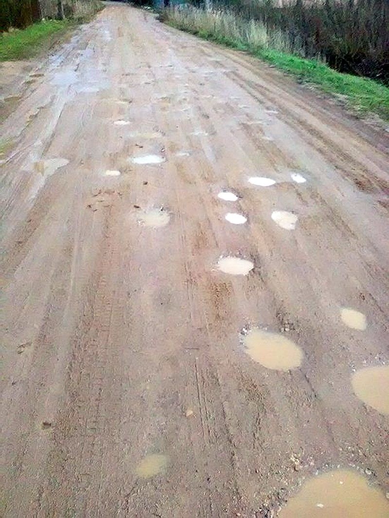 Droga w miejscowości Łapy-Łynki jest fatalna