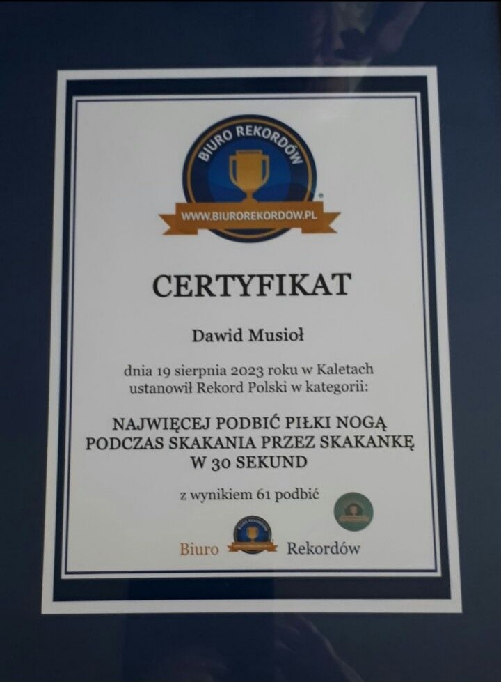 Dawid Musioł pobił rekord Polski w podbijaniu piłki podczas...