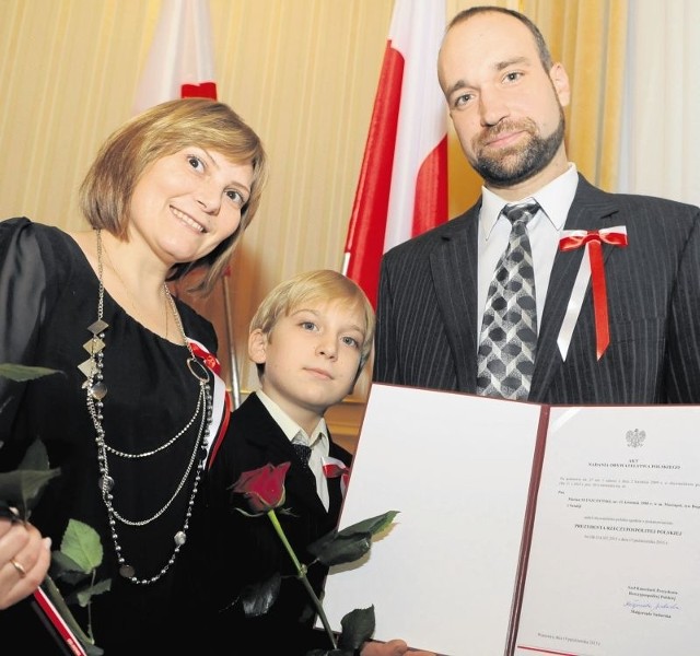 Od lewej: Irena, Julian i Marian Sluszczyńscy, już nasi rodacy