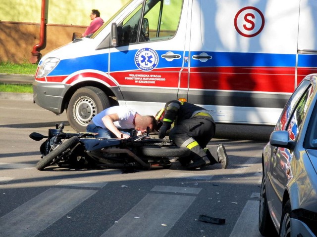 Wypadek z udziałem motocyklisty w Białogardzie