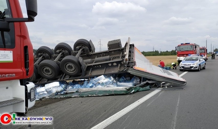 Piątkowe wypadki ciężarówek na obwodnicy Kluczborka