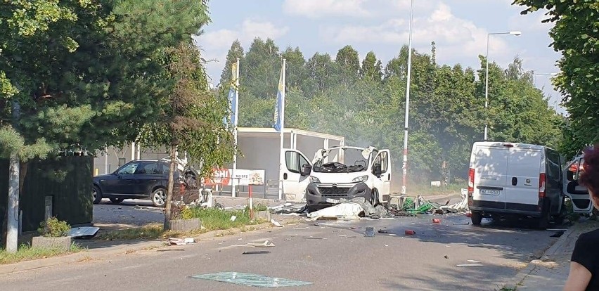 W Częstochowie wybuchł samochód dostawczy przewożący butle z...