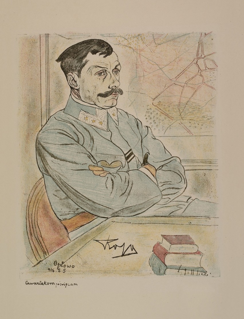 Leopold Gottlieb, Portret Bolesława Roji, litografia, 1916...