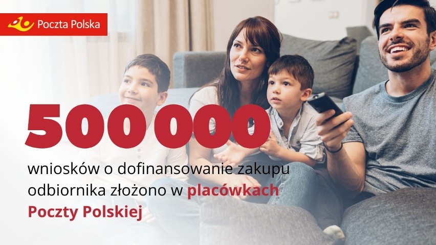 Poczta Polska obsłużyła pół mln wniosków o dofinansowanie zakupu cyfrowego odbiornika telewizyjnego. Rządowy program tylko do końca roku!