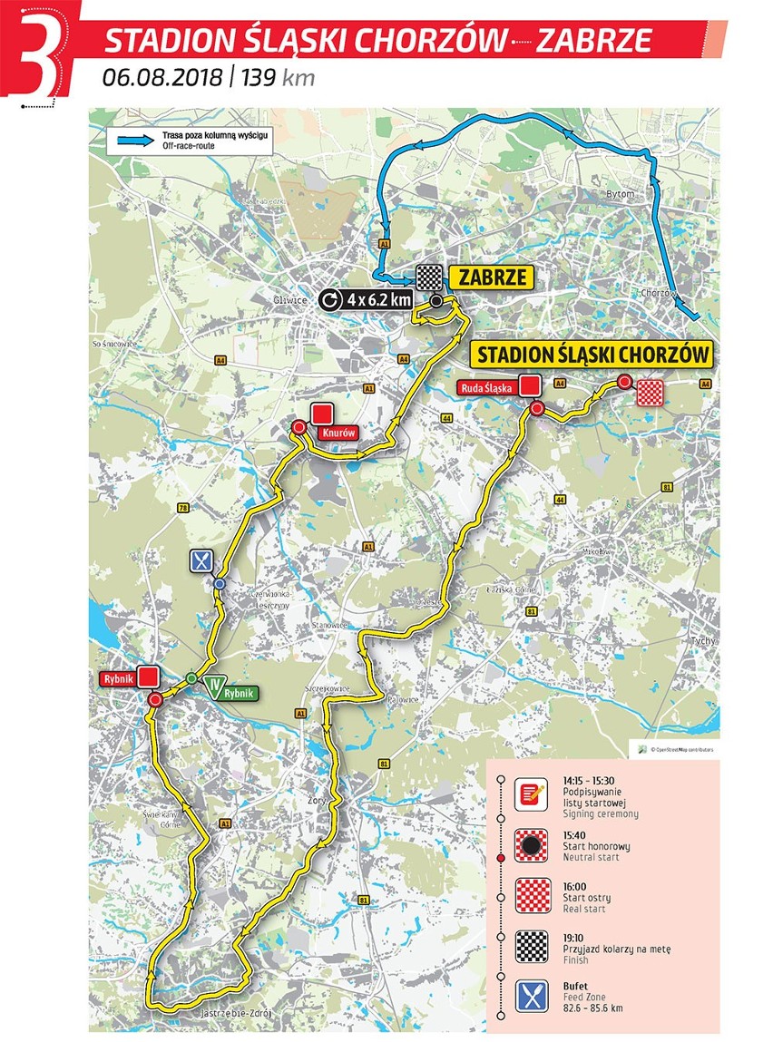 Tour de Pologne 2018. Trasa wyścigu kolarskiego. Zawody z udziałem najlepszych kolarzy z czołowych grup światowych 4-10.08.2018. Mapy tras