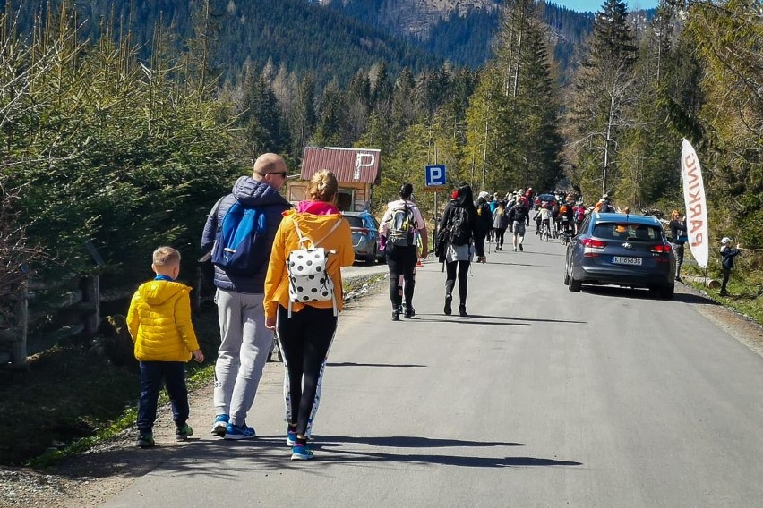 Tatry. W Dolinie Chochołowskiej prawdziwe tłumy. Ludzie opalają się na polanach. Gigantyczna kolejka przed wejściem  