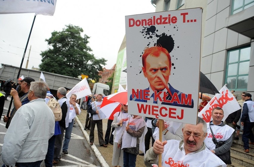 Manifestacja związkowców w Szczecinie