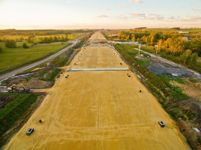 Budowa autostrady A1 z lotu ptaka