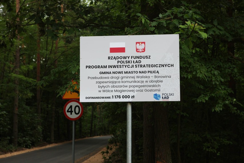 Zakończyła się przebudowa drogi gminnej Waliska – Borowina w gminie Nowe Miasto nad Pilicą
