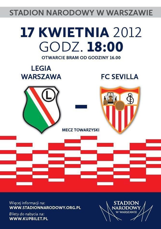 Plakat reklamujący mecz Legia - Sevilla