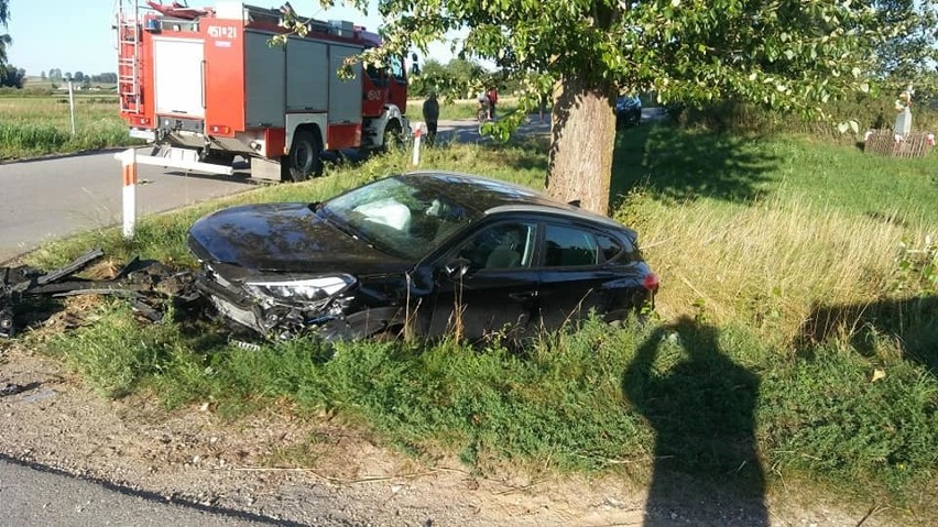 Wypadek na drodze Knyszyn - Kalinówka Kościelna. Hyundai...