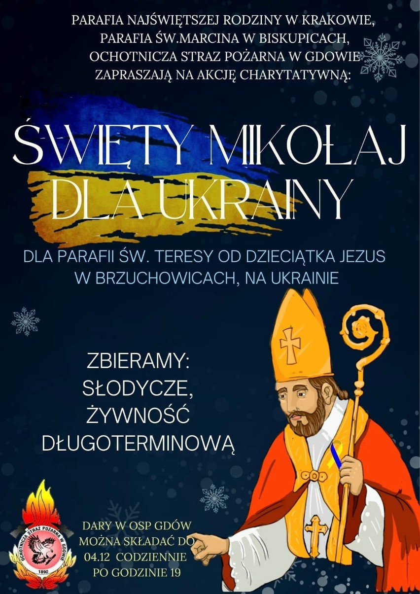 „Święty Mikołaj dla Ukrainy” w Gdowie. Ruszyła zbiórka darów dla mieszkańców Brzuchowic w obwodzie lwowskim
