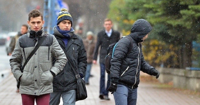 Pierwszy śnieg tegorocznej zimy w Łodzi.