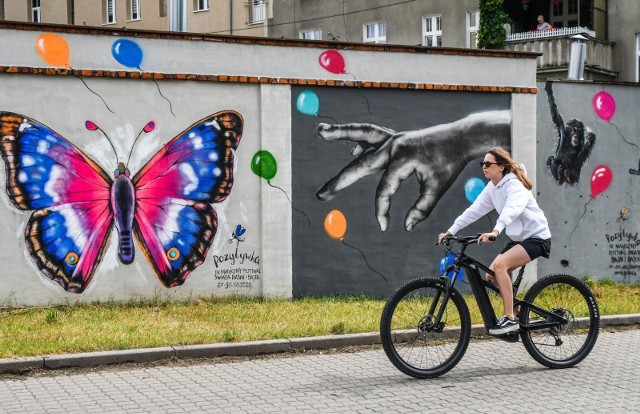 Małpki &bdquo;podwieszające się&rdquo; pod dachem, kolorowe baloniki, barwny motyl czy King Kong, wyłaniający się w rogu ściany budynku - taki ślad po sobie zostawi tegoroczny festiwal &bdquo;Pozytywka&rdquo;, dołączając do ulicznej galerii bydgoskich murali. Ściana &bdquo;Pozytywki&rdquo; znajduje się przy ul. Bulwary 1 (w pobliżu MCK). Tymczasem festiwal jeszcze trwa. Nasz fotoreporter w sobotnie południe (29.09.) sprawdził, jak bawi się publiczność na plenerowym spektaklu &bdquo;Tuwim Julek - para buch, frazy w ruch!&quot; (na zdjęciach).Jeszcze w niedzielę (30.08.) w festiwalowym miasteczku w Myślęcinku będzie się wiele działo - szczeg&oacute;ły poniżej. Z kolei do Teatru Polskiego w niedzielę warto wybrać się z maluszkami (od 6 miesięcy do 3 latek) na spektakl polsko-jap&oacute;ńskiej produkcji &bdquo;Kuuki&quot; (godz. 10.00, 12.30, 15.00) - to unikatowe przedstawienie dla najnaj&oacute;w, w kt&oacute;rym gł&oacute;wne role &quot;grają&quot;... powietrze, ruch i dźwięk. Niedziela to także dzień spotkania z bajarką, czyli o godz. 17.30 &bdquo;Nagle z głębi lasu. Kiedy odejdą od nas zwierzęta&quot; w wykonaniu Grupy Studnia O., koncert familijny (godz. 12 )Agaty Świętoń &bdquo;Emocje&rdquo; oraz spektakle dla dzieci: &bdquo;Trzy świnki Teatru Nemno (godz. 15) i &bdquo;Morskie opowieści&quot; Teatru Łata (godz. 13.30). Szczeg&oacute;lnie ciekawie o godz. 16.30 zapowiada się &bdquo;Variete of Marionettes&quot; w wykonaniu Thomasa Herforta z Niemiec i jego Kabare Pupala, czyli szalone show z marionetkami skonstruowanymi przez artystę.Niedzielę, oraz cały festiwal zakończą dwa plenerowe widowiska w Myślęcinku: &bdquo;Historia muzyki&rdquo; grupy Muzikanty (godz. 18.00) - to szalona lekcja muzyki na kilkanaście instrument&oacute;w w rękach wędrownych muzykant&oacute;w. A ceniony w świecie Adam Walny i jego Walny Teatr zaprosi nas na spektakl &bdquo;Noe&quot;(godz. 19.30) &ndash; to spektakl o dyrygencie, kt&oacute;remu uciekła... orkiestra! Dyrygent zostaje więc sam z instrumentami i rozczarowaną publicznością. Co dalej? To trzeba zobaczyć!Na wydarzenia obowiązują bilety za 5 zł w sprzedaży na portalu bilety24.pl submit=&amp;city=Wszystkie&amp;data_from=&amp;data_to=&amp;category=0&amp;type=index;TUTAJPS  Miasteczko festiwalowe w Myślęcinku jest na terenach do jazdy konnej (najszybsze dojście od ul. Konnej lub spacerem od strony zoo).