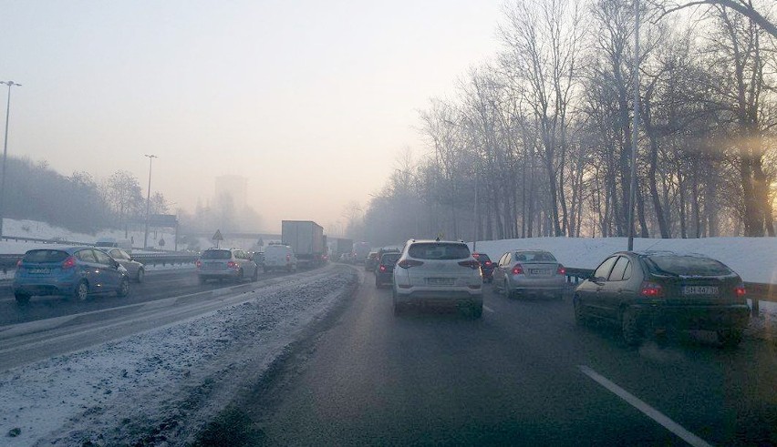 Wypadek na autostradzie A4 w Katowicach