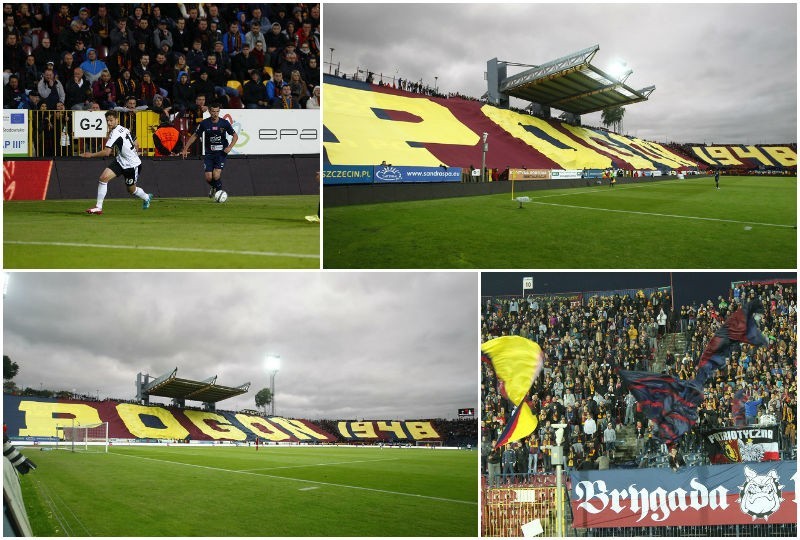 Pogoń Szczecin - Legia Warszawa. Oprawa kibiców Portowców