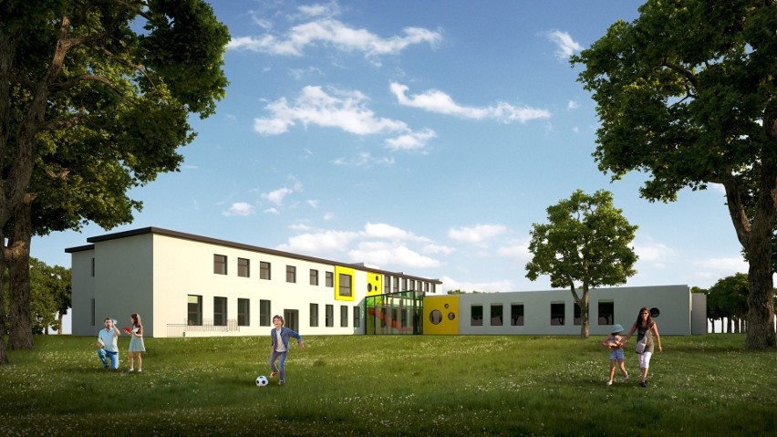Projekt  rozbudowanej i odnowionej szkoły w Wierzchucinie...