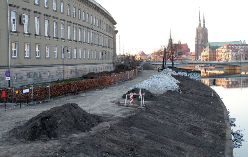 Bulwary nad Odrą będą jak nowe. Trwa przebudowa (ZDJĘCIA, WIZUALIZACJE)