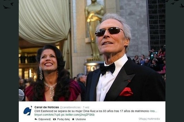 Clint Eastwood w końcu rozwiedzie się z Diną Ruiz? (fot. screen z Twitter.com)