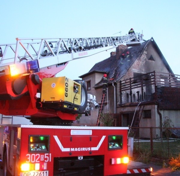 Pożar domku jednorodzinnego na Kossaka w Opolu.