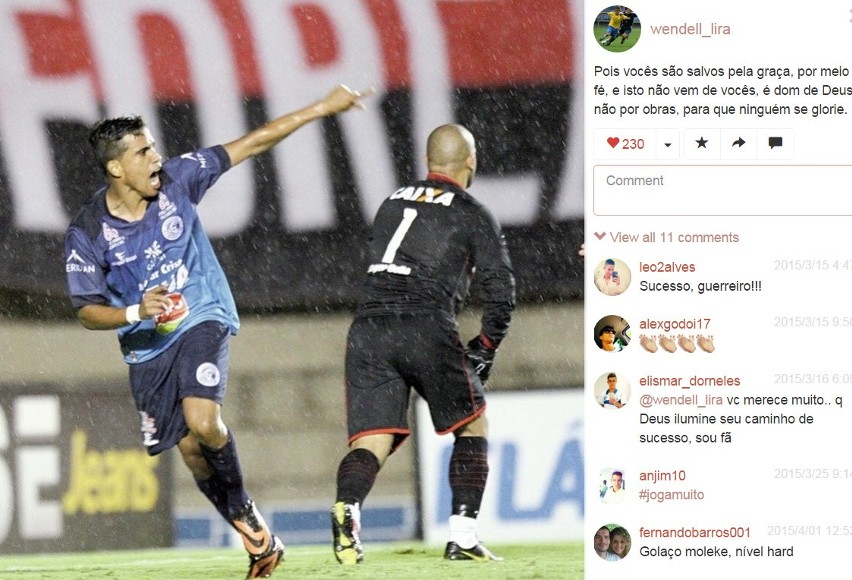 Wendell Lira - bramka zdobyta w meczu z Atlético Goianiense