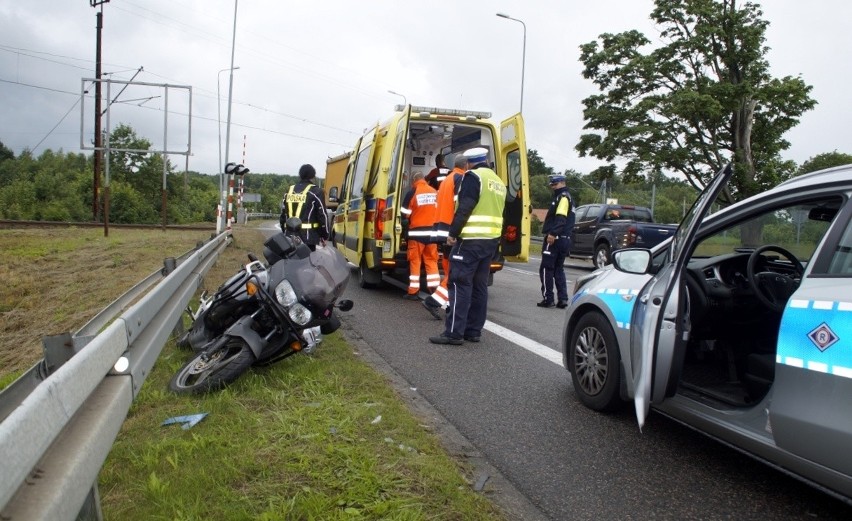 Wypadek motocyklisty w Sycewicach