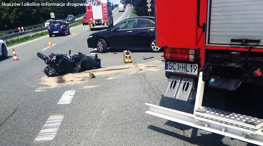 Wypadek w Drogomyślu: motocyklista walczy o życie, a kierowca samochodu okazał się kompletnie pijany