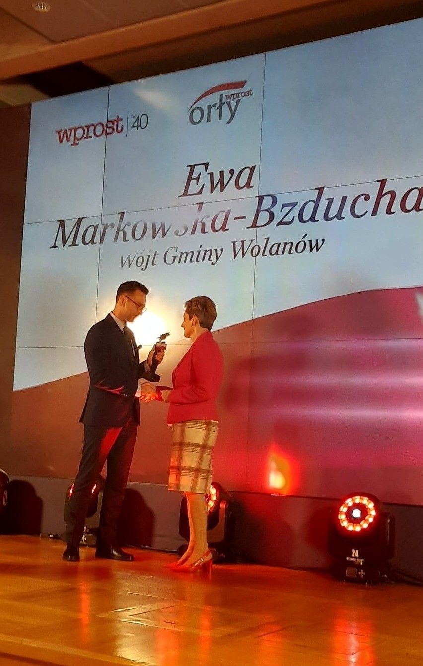 Ewa Markowska–Bzducha, wójt Wolanowa uhonorowana Orłem „Wprost” w kategorii Samorządowiec Mazowsza