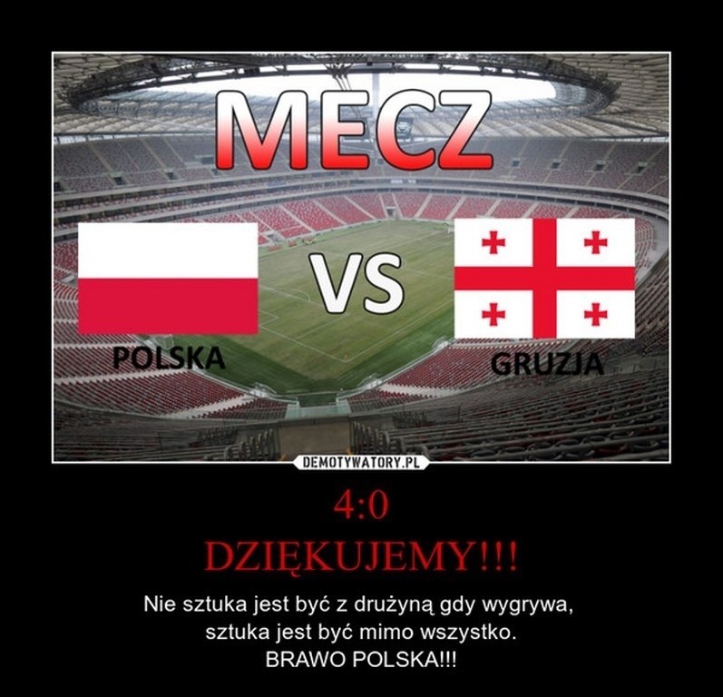 Mecz Gruzja - Polska: Internauci gratulują naszym!...