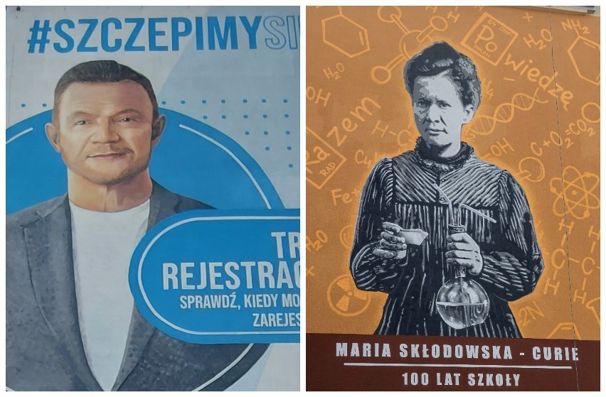 Cezary Pazura i Maria Skłodowska-Curie w Białymstoku. Dwa nowe murale w mieście (zdjęcia)