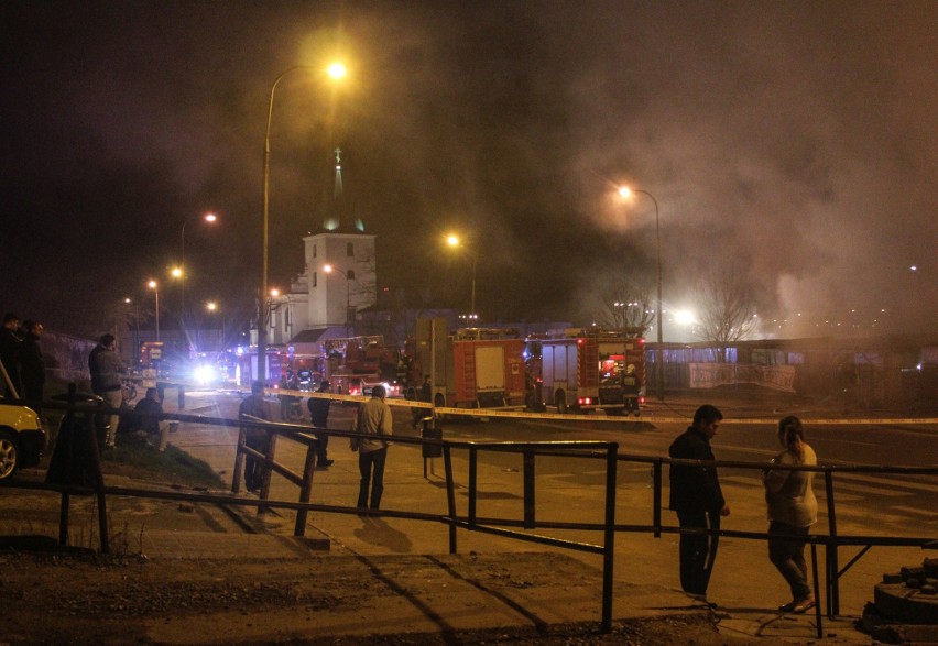 Pożar targowiska przy ul. Ruskiej w Lublinie