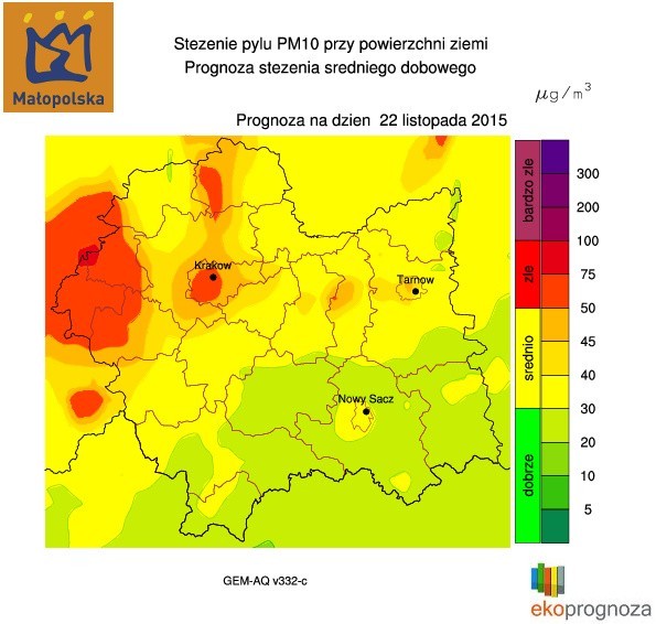 Smog w Krakowie. Pogorszenie stanu powietrza w niedzielę. Prognoza na kolejne dni
