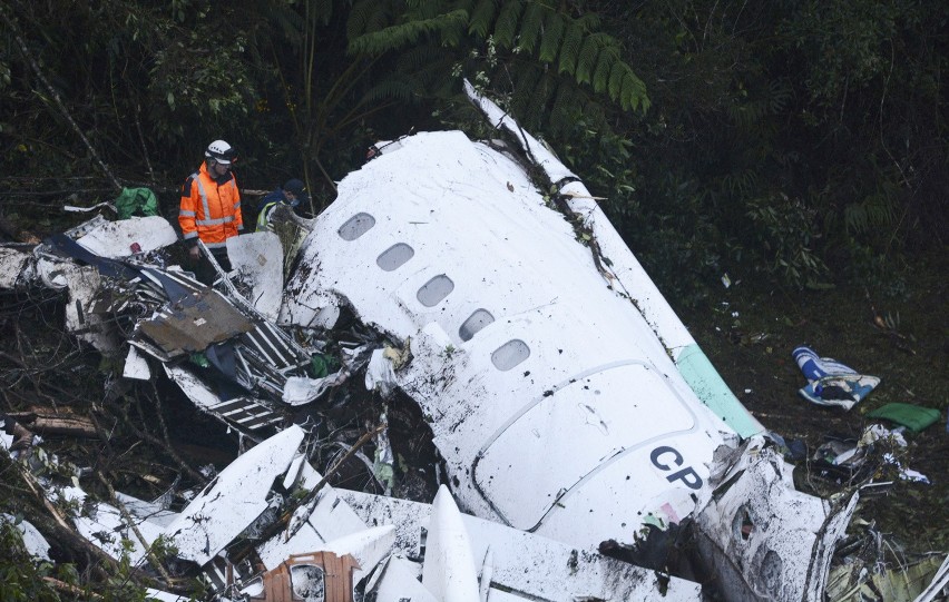 Samolot po katastrofie z piłkarzami Chapecoense na pokładzie