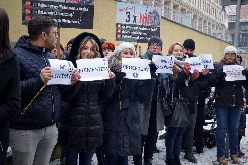 Protest przeciwników budowy kopalni w Orzeszu