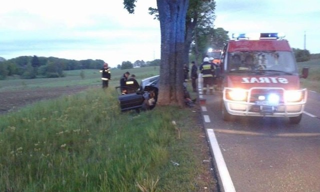 Wypadek koło Czaplinka.