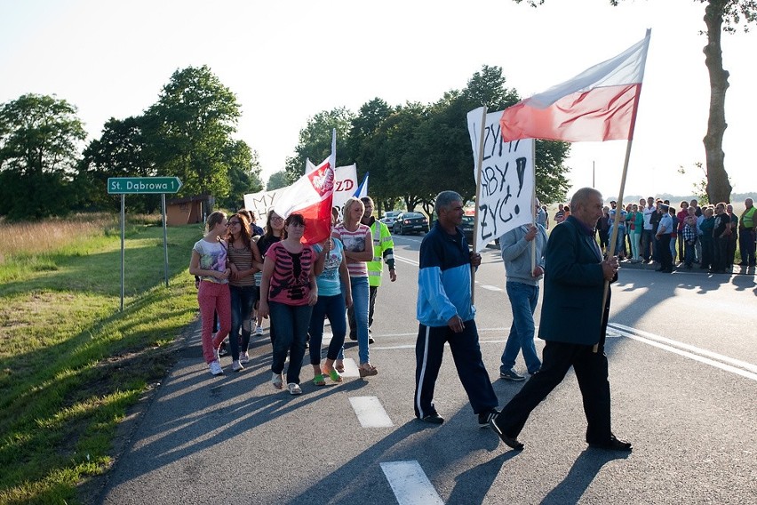 Blokada drogi nr 6 w Starej Dąbrowie